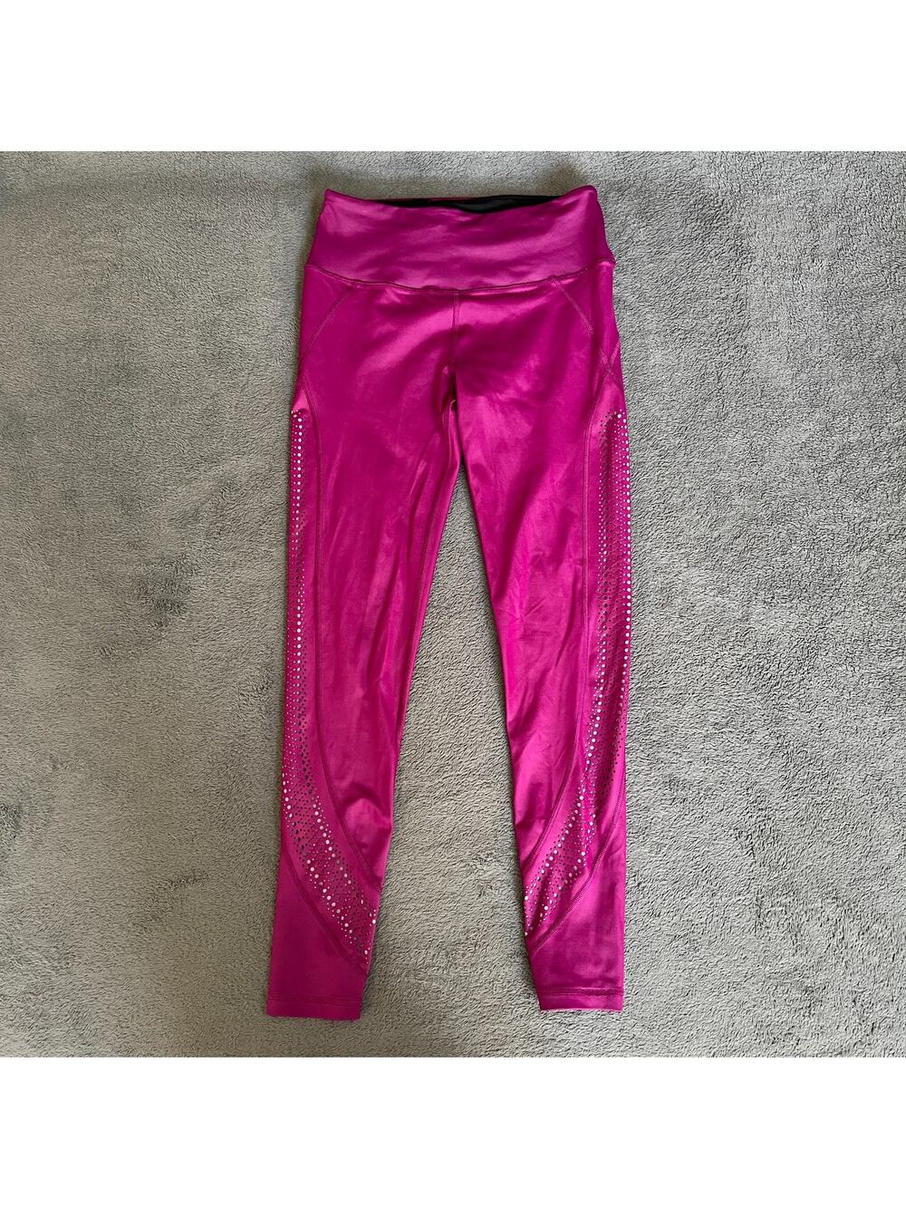 Victoria’s Secret Knockout Hot Pink Lacer Cut Sport Leggings Womens Size S